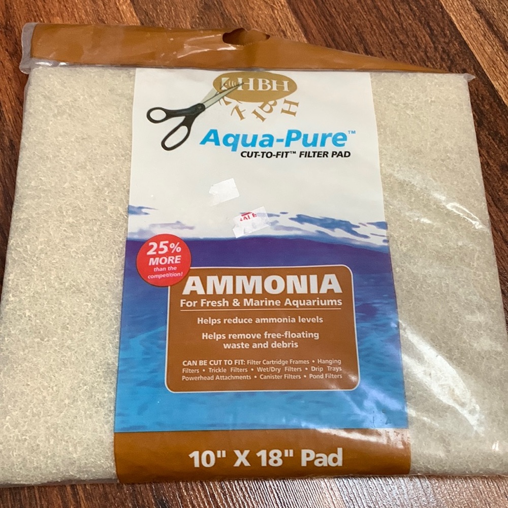 HBH Aqua-Pure cut to fit filter pad control Ammonia 10x18”